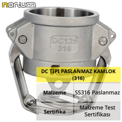 DC TIPI PASLANMAZ KAMLOK (316) 1'' - 10 Adet