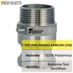 F TIPI PASLANMAZ KAMLOK (316) 1 1/2'' - 1 Adet