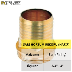 SARI HORTUM REKORU (HAFİF) 3/4'' x 20 mm - 5 Adet