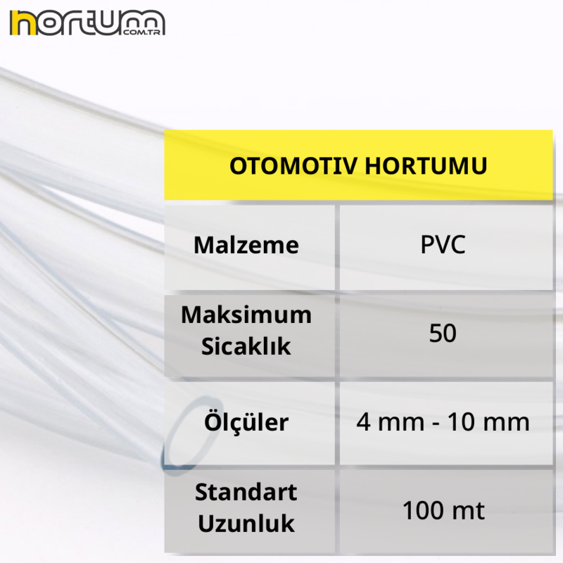 OTOMOTIV HORTUMU 6x10 - 50 Metre