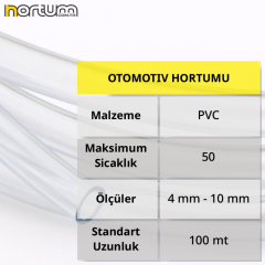 OTOMOTIV HORTUMU 6x10 - 50 Metre